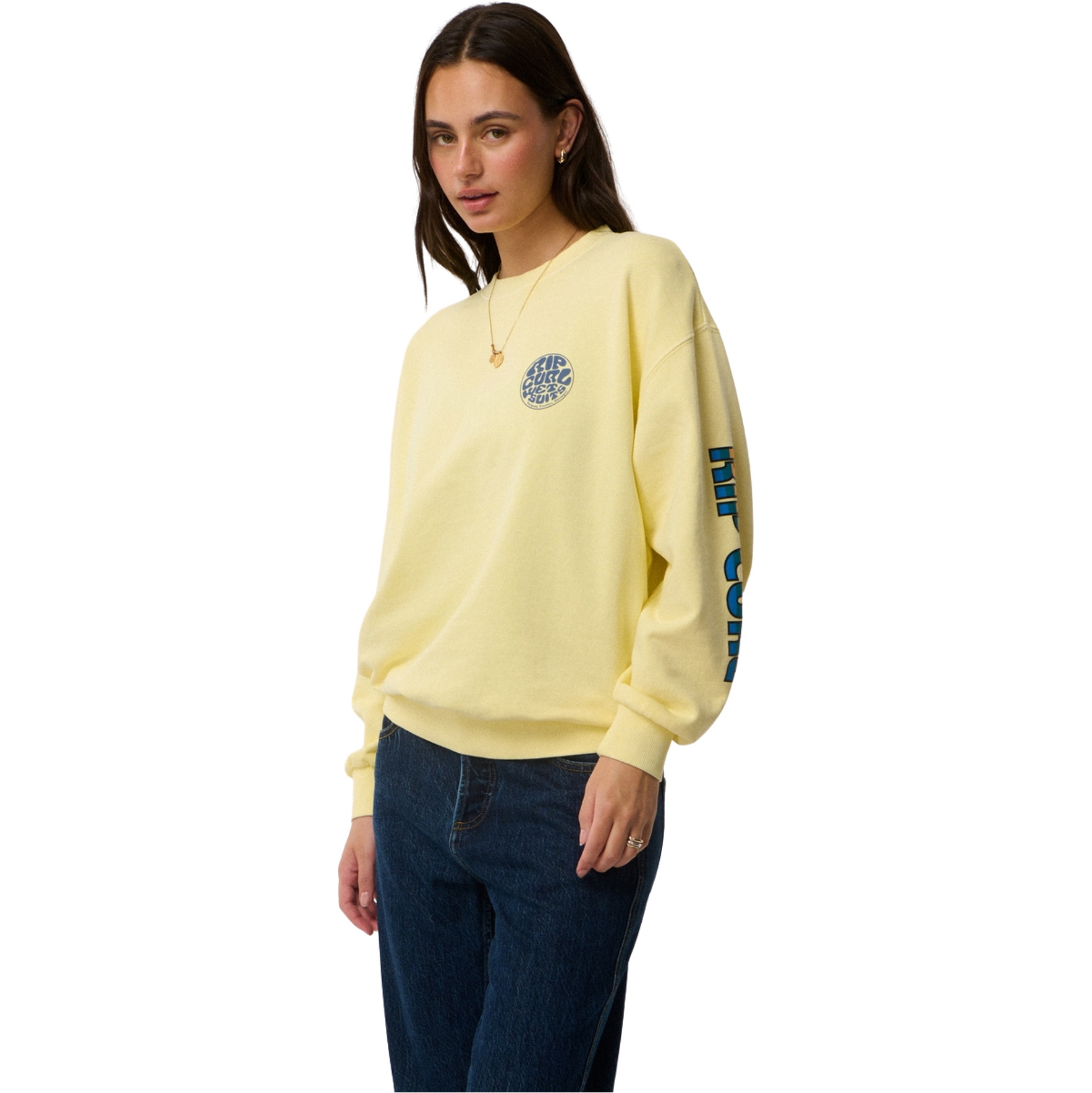 2026 Rip Curl Womens Stephanie Gilmore Heritage Oversized Fleece 0EJWFL - Soft Yellow